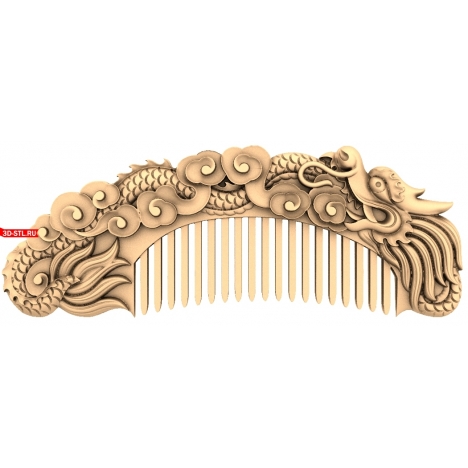 Dragon Comb Panel - 3D STL model for milling