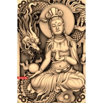 Panel Buddha with a dragon