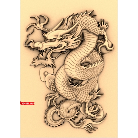 Dragon Panel - 3D STL model for CNC