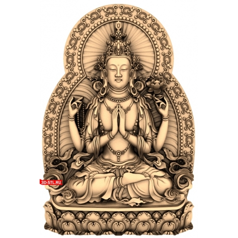 Guanyin Panel - 3D model for CNC machine in STL format