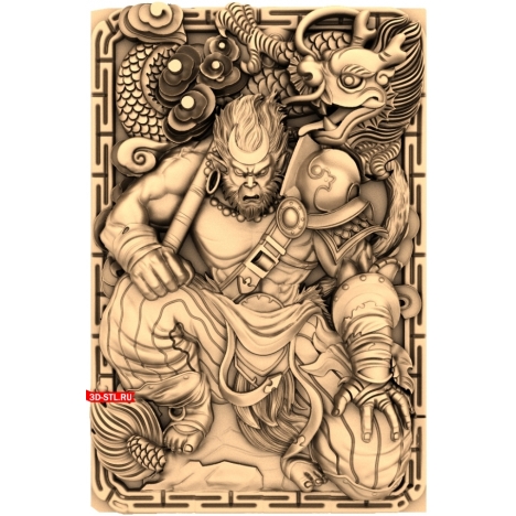 Muscular Monkey Panel - 3D model for CNC