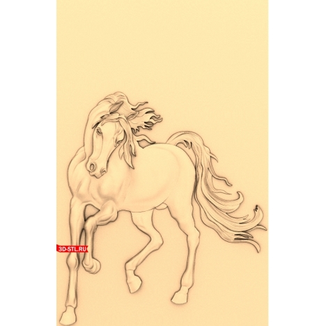 Horse Panel - 3D model in STL format for CNC machine