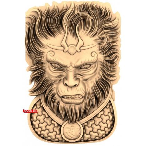 The Monkey King panel - 3D model in STL format for CNC
