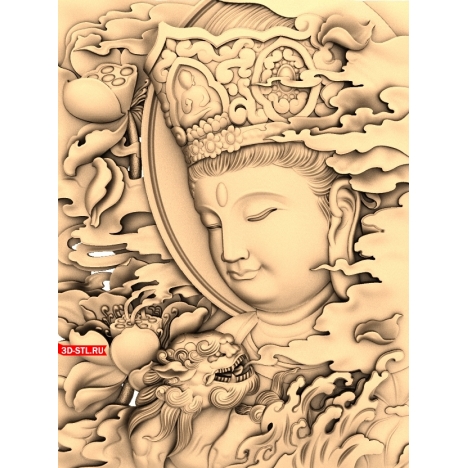 Bodhisattva Panel - 3D model for CNC