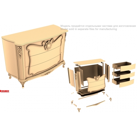 Elegant cabinet - 3D model for CNC
