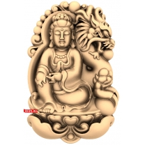 Panel of Bodhisattva with a Dragon