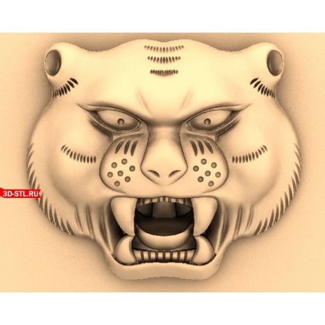 Chinese Tiger Head - 3D STL model for CNC
