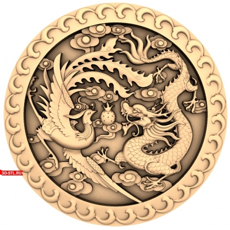 Dragon Panel - 3D model for CNC