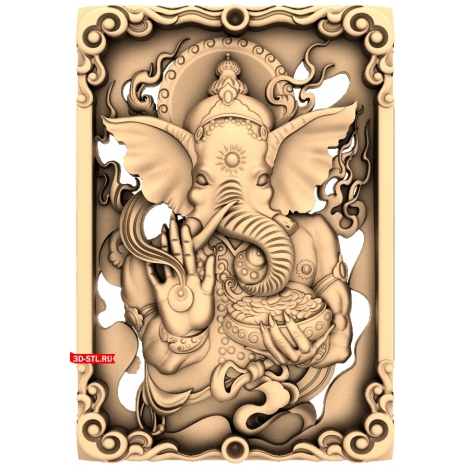 Elephant Panel - 3D STL model for CNC