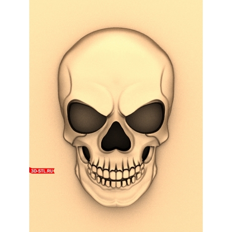 Skull Panel - 3D STL model for CNC machine