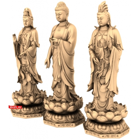 Buddha and Bodhisattva - 3D model for 3D printing