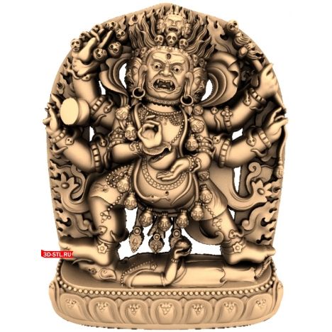 Buddhist-themed panel - 3D model for CNC