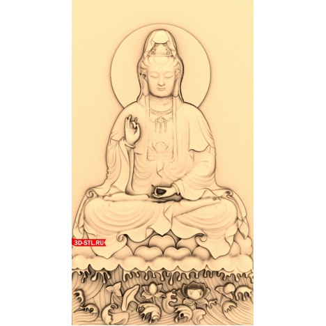 Buddha panel 3D model for CNC
