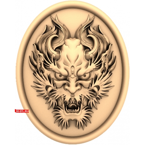 Dragon Head Panel - 3D STL model for milling