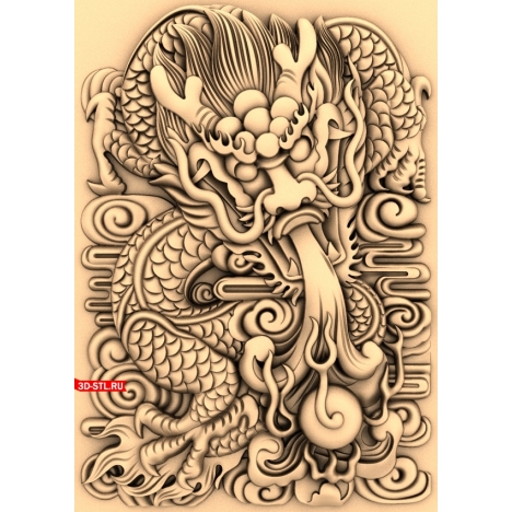 Panel Dragon with background