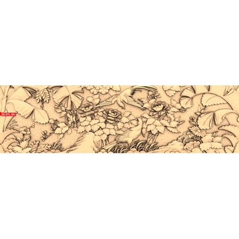 Birds and Flowers Panel 