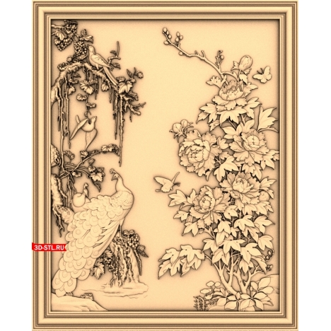 Birds and Flowers Panel 