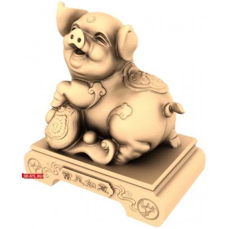 Cute Pig - 3D model for 3D printing