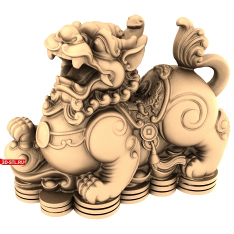 Chinese Money Lion - 3D Printable Model