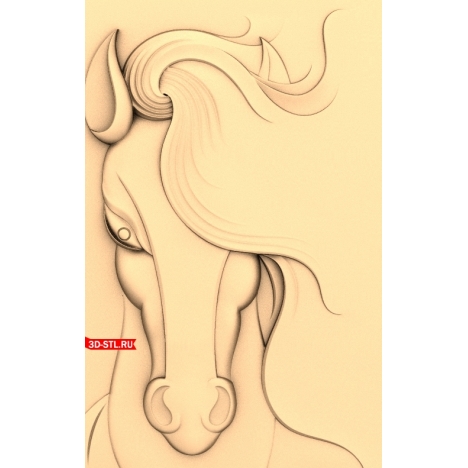 Horse Panel - 3D STL model for CNC