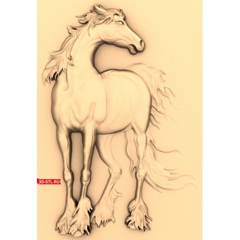 Horse Panel - 3D STL model for milling
