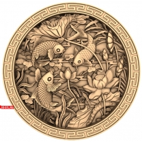 Panel Fish and Flowers