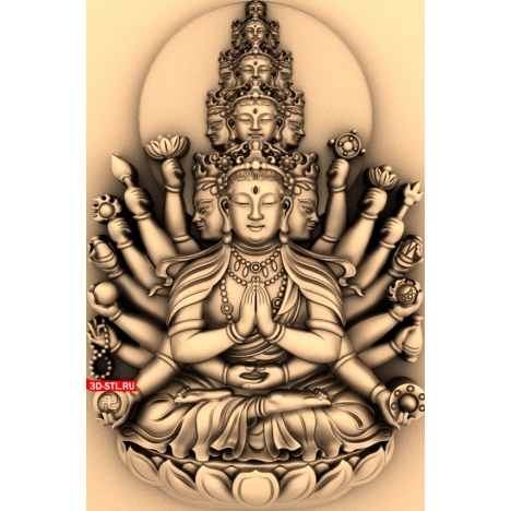 Guanyin Panel - 3D Model for CNC Machine