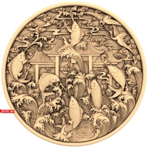 Panel Fish Chinese theme