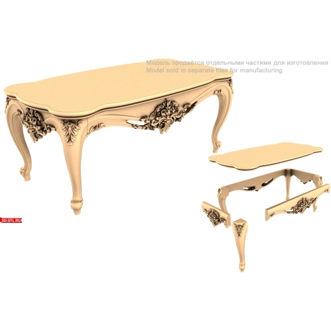 Table with carved elements for CNC