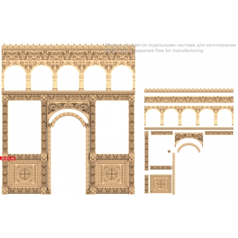Iconostasis - Unique 3D model for CNC
