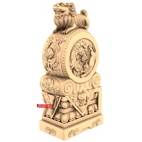 Chinese Lion - 3D Printable Model