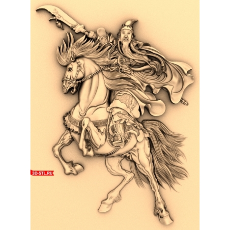 Guangdong on Horseback - 3D STL model for CNC