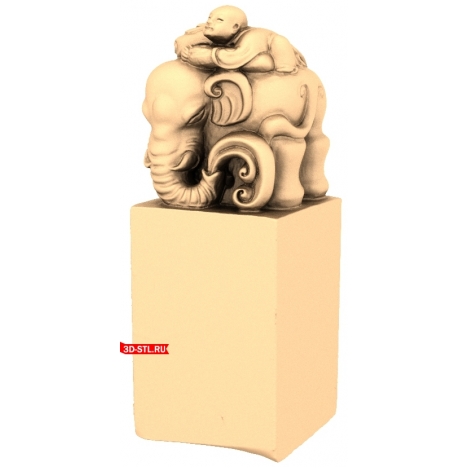 Elephant and Buddha - 3D Printable Model