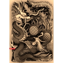 Panel Dragon with background