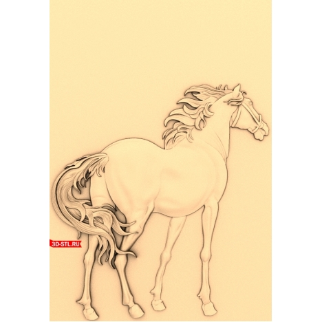 Horse Panel - 3D model for CNC