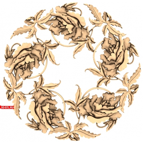 Flower ring - STL model for CNC