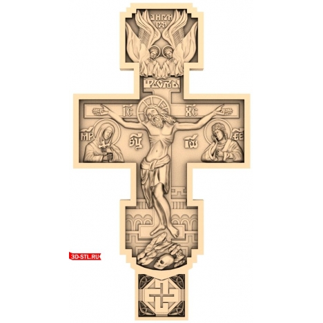 3D model of the Cross of the Savior with the Crucifixion for CNC