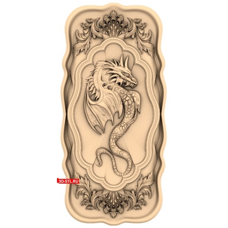 Backgammon Dragon - 3D STL model for CNC