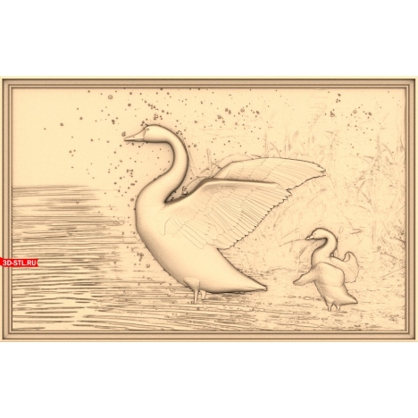 3D model of the Geese panel for CNC