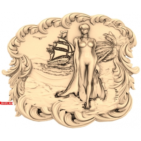 The Girl by the Sea panel is a 3D STL model for a router.