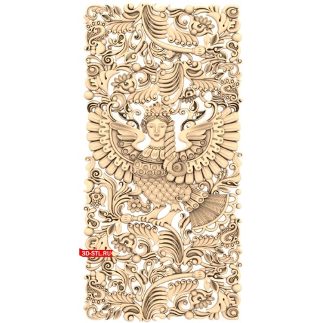 Decorative panel in STL format for CNC