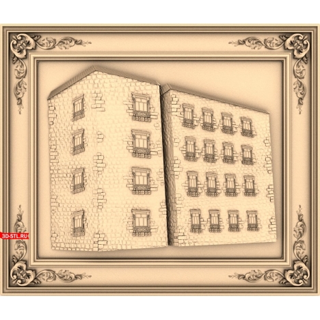 Building Panel - 3D model in STL format for CNC