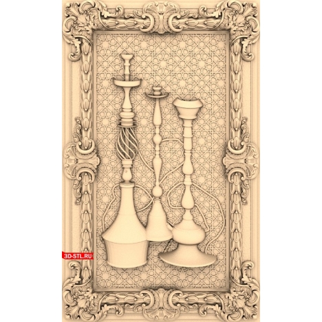 Hookah Panel - 3D STL Model for CNC