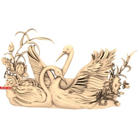 Swans Panel - 3D STL model for CNC machine