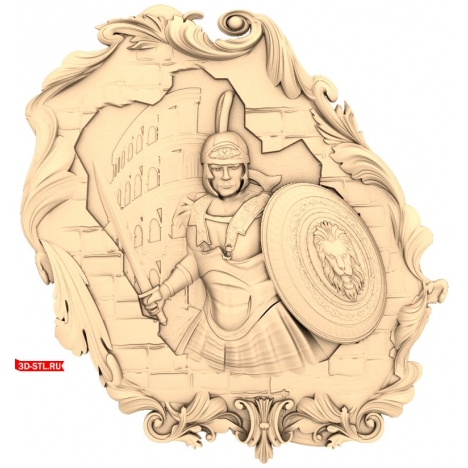Knight Panel - 3D STL model for milling
