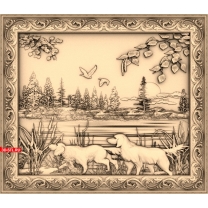 Panel "Dogs by the Lake"