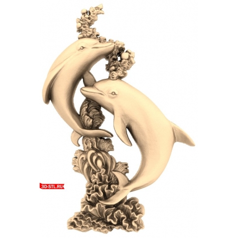 3D model of dolphins for CNC machine