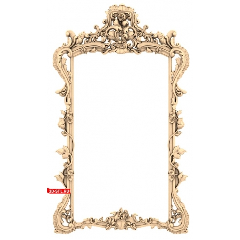Baroque style carved frame - 3D STL model for CNC