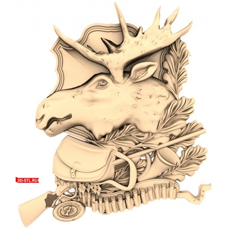 Deer Head Panel - 3D CNC model