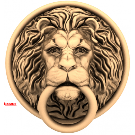 3D Lion Head Model in STL Format for CNC